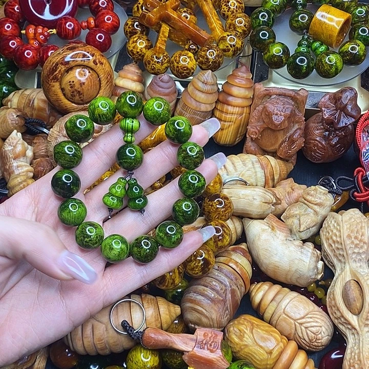 松木琥珀木文玩手串