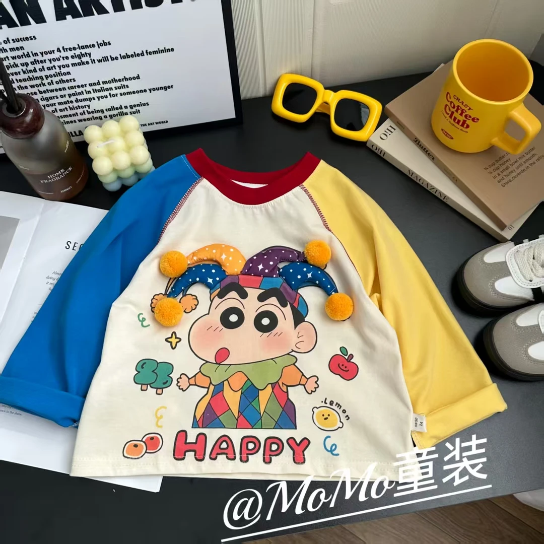 【秋季新款】2025秋装新款韩版儿童洋气时髦纯棉长袖T恤长袖打底