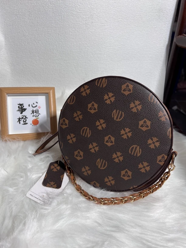 2025包包女士新款圆饼新款单肩复古斜挎包经典小圆老花女包女士包