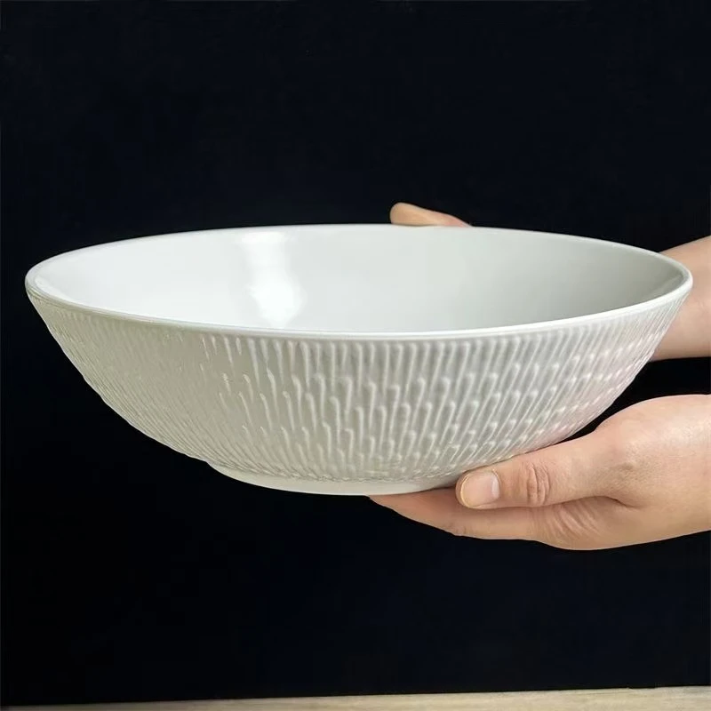 汤碗家用酸菜鱼大盆碗大汤碗简约白色陶瓷碗 微瑕陶瓷碗处理品