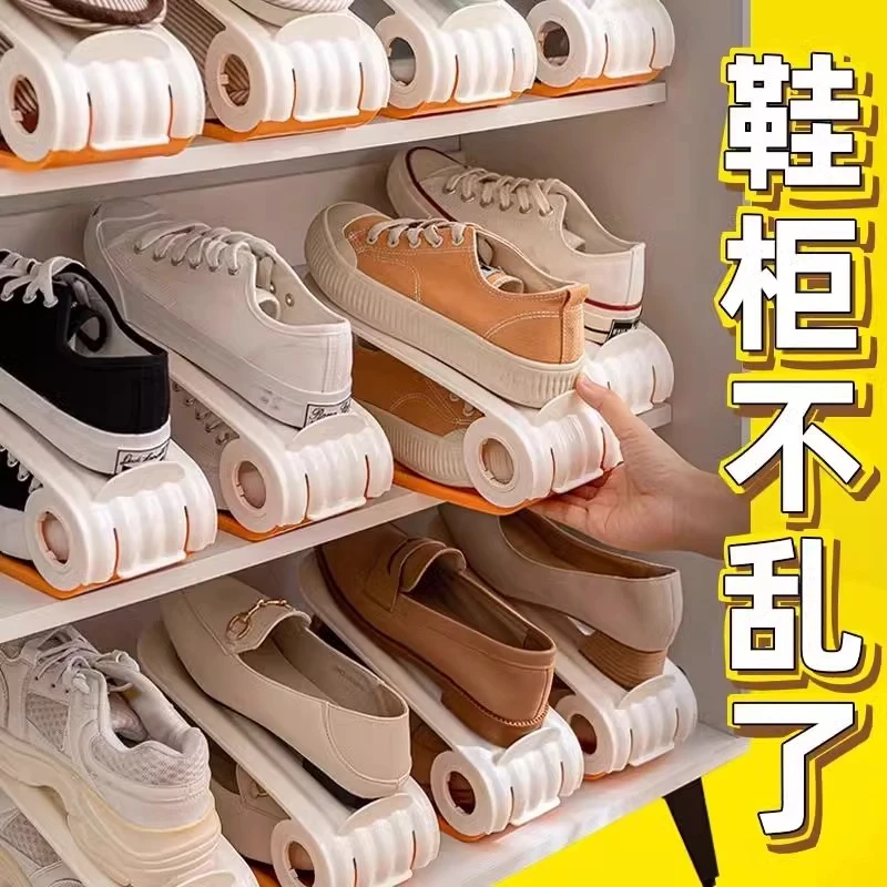 双层加厚简易折叠鞋架可调节鞋架鞋柜省空间鞋子收纳神器家用门口