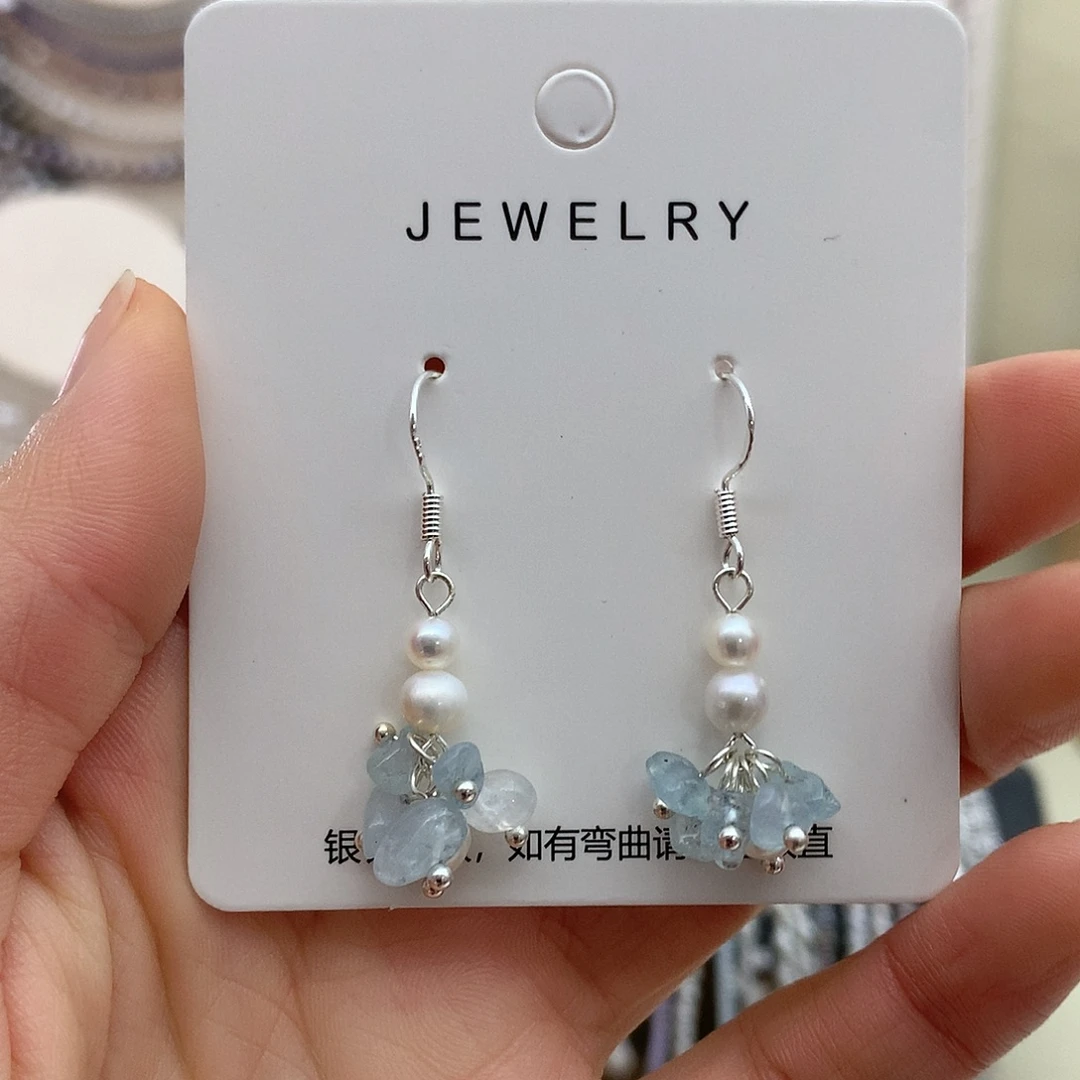 淡水珍珠耳饰银S925镶嵌