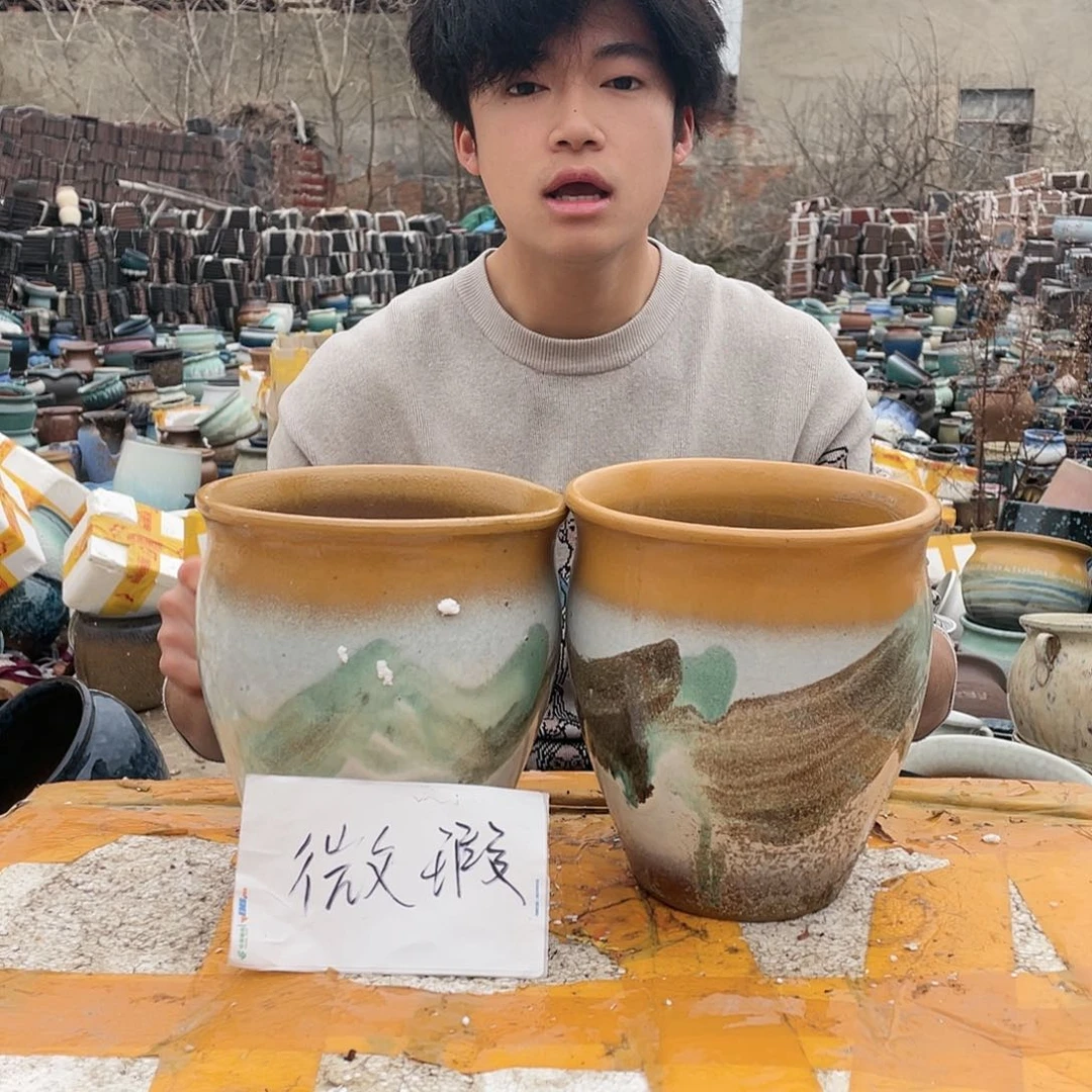 宜兴紫砂粗陶花盆