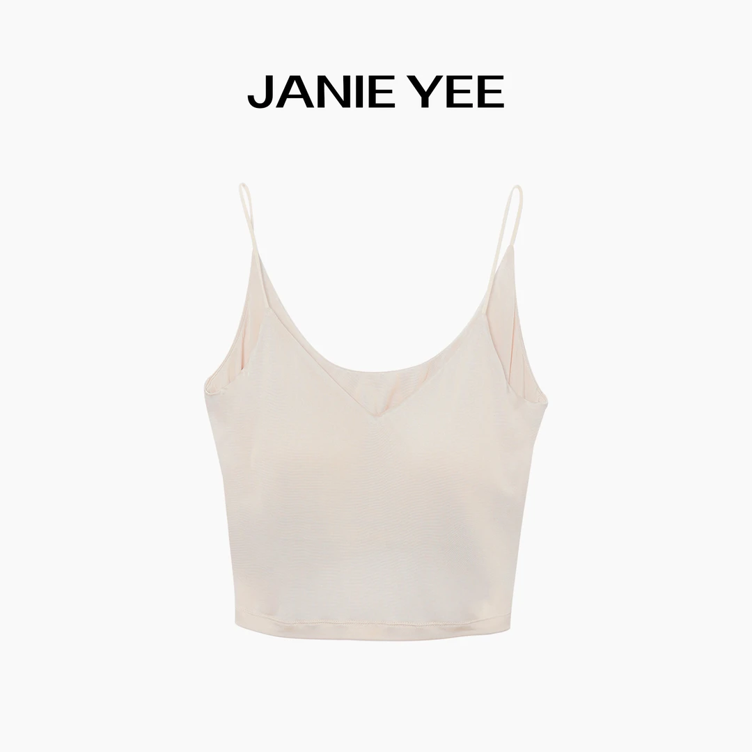 Janie Yee蚕丝背心 高定100桑蚕丝真丝V领防走光内搭吊带 24A1199