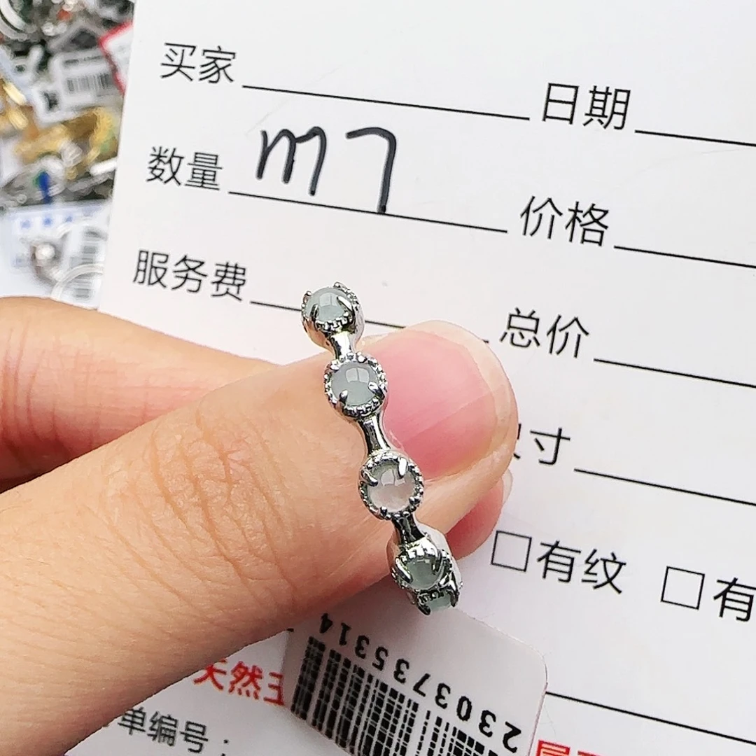 银S925镶嵌戒指翡翠戒指