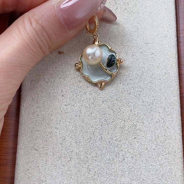 海水珍珠银S925镶嵌吊坠(不含链)