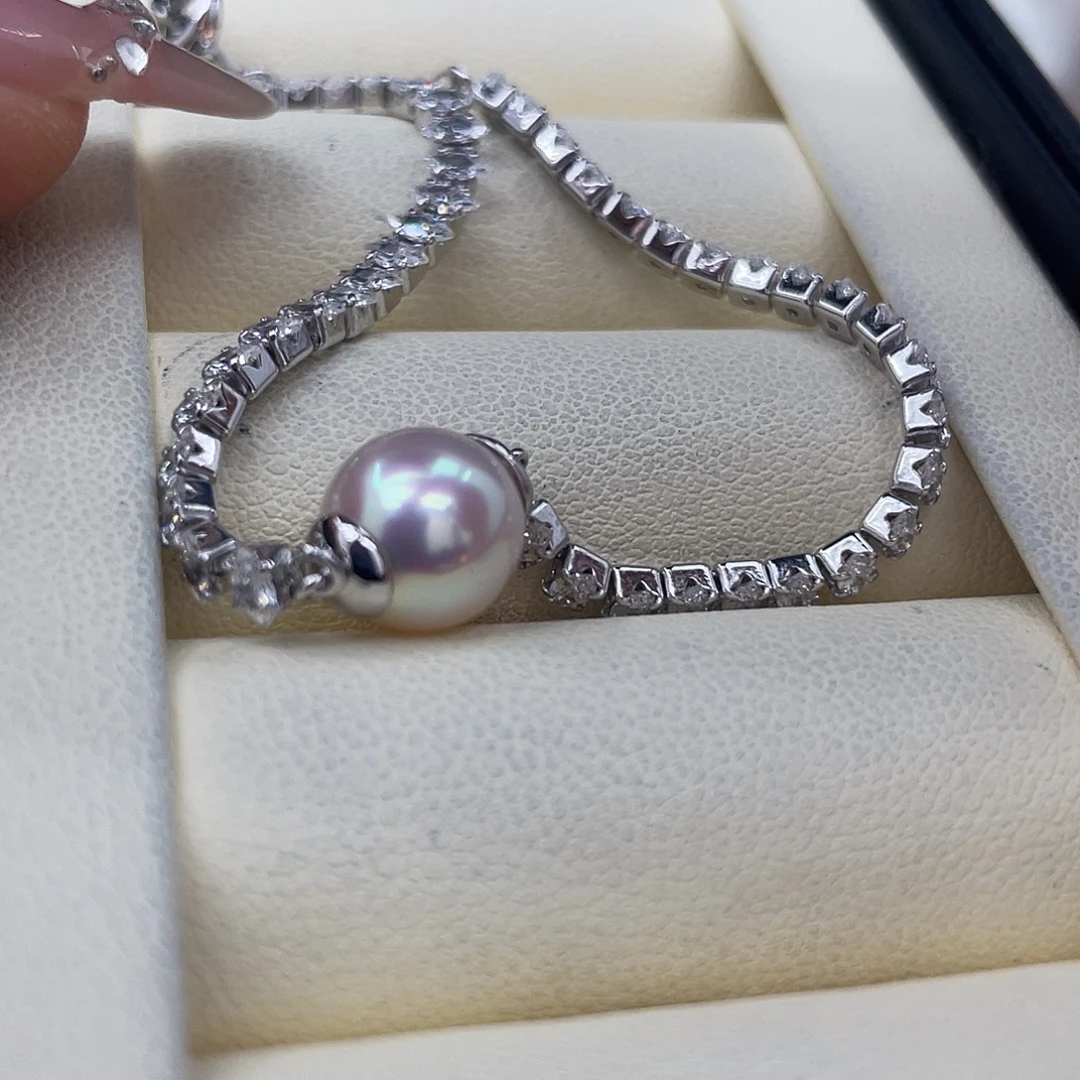 银S925镶嵌海水珍珠手绳
