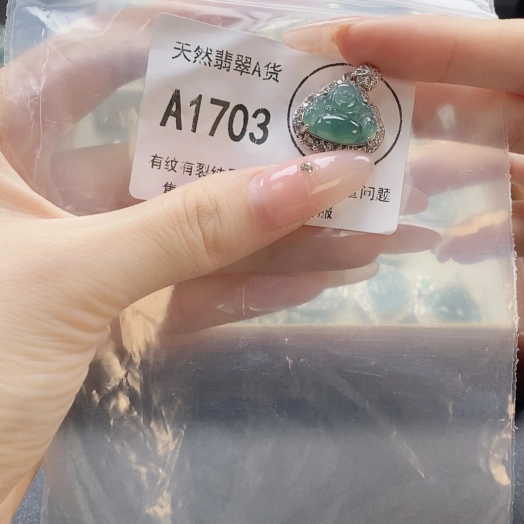 翡翠未镶嵌吊坠(赠链)