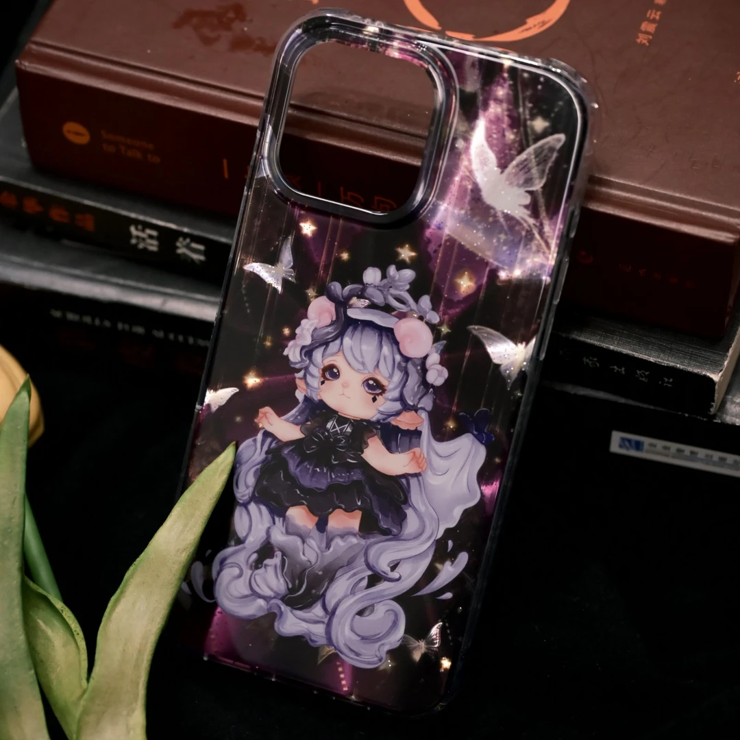 蝴蝶米卷系列模内注塑imd卡通创意个性防摔按键全包手机壳