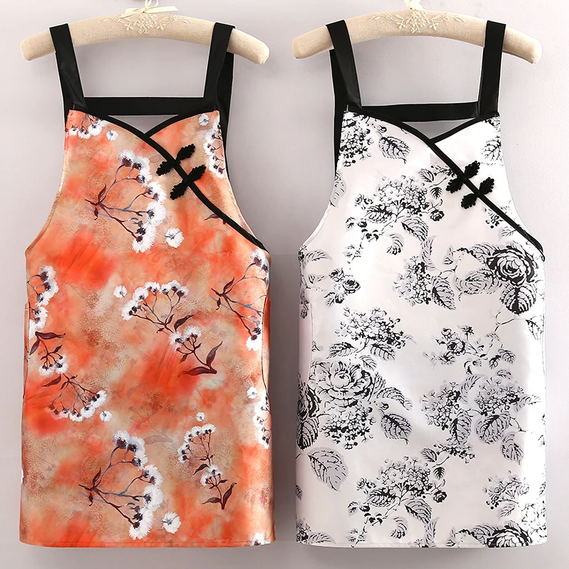 复古背带新国风旗袍围裙上班工作女款时尚高颜值防污漂亮工作服