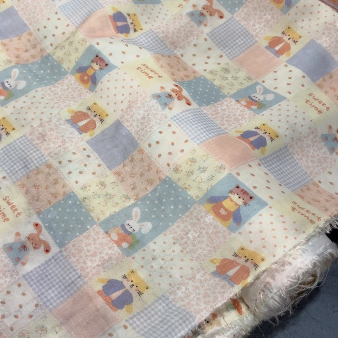 棉一米价超柔软纯棉双层纱1.4米宽果子E