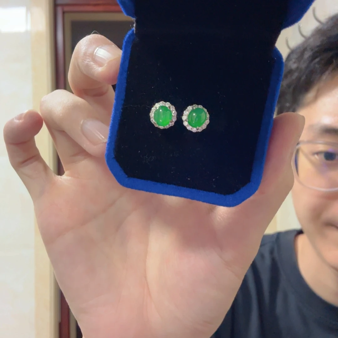 翡翠银S925镶嵌颈饰耳饰