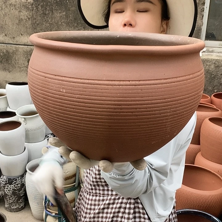 紫砂花盆瑕疵口30高20