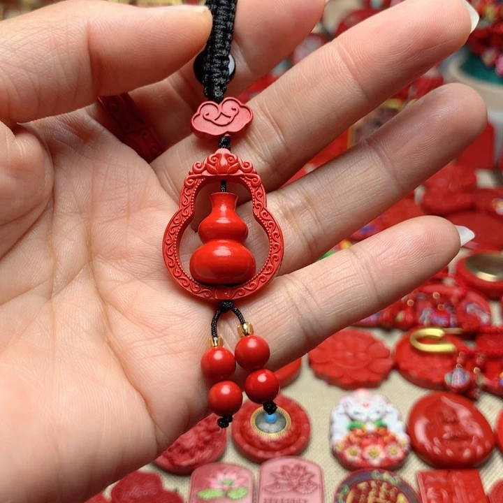 天然辰砂工艺品朱砂钥匙扣