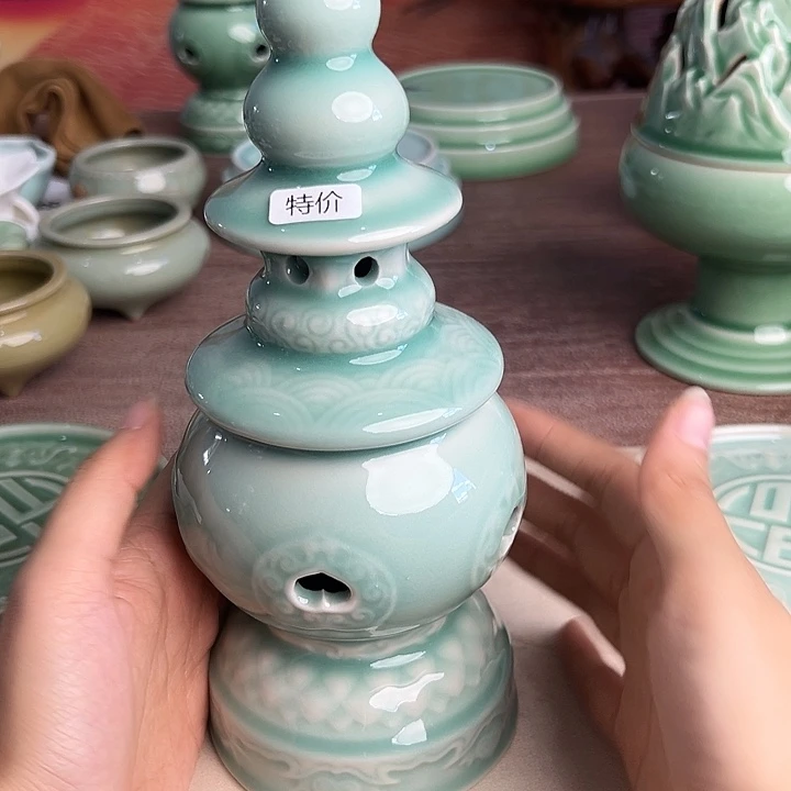 龙泉云间青瓷小米茶器