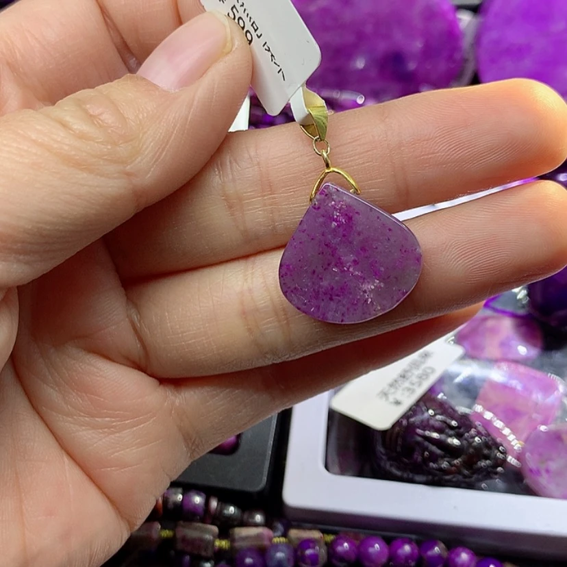 【闪购商品】苏纪石（舒俱来）银S925镀金镶嵌吊坠