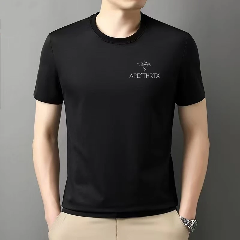 【海外撤柜】男士短袖恤夏季冰丝高端半袖无痕凉感T恤时尚