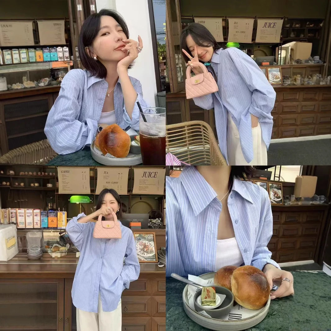 CS5007 十三行RS家品质2025春款韩系蓝色条纹衬衫女 69-71