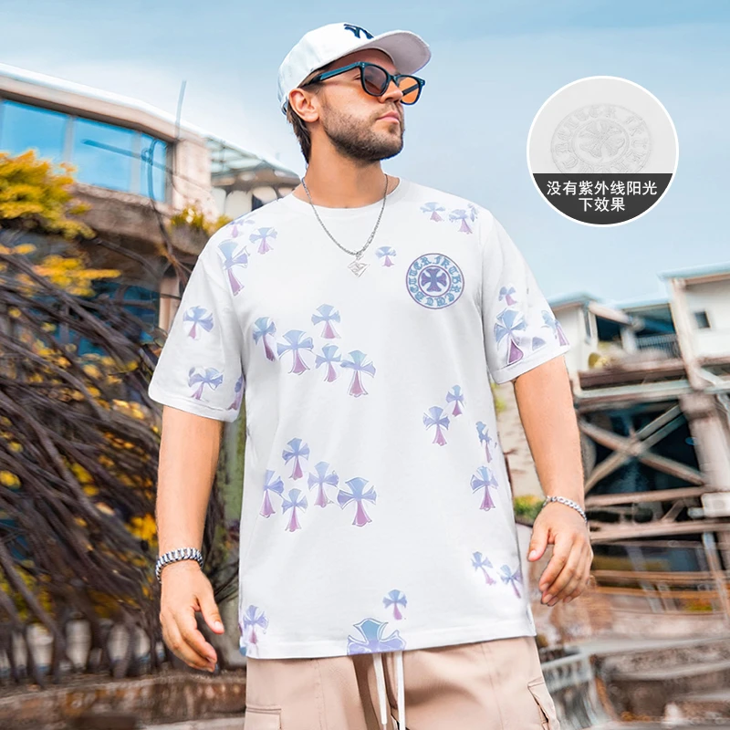 纺布者大码短袖T恤男男士休闲夏季半袖宽松阳光印花圆领T1971