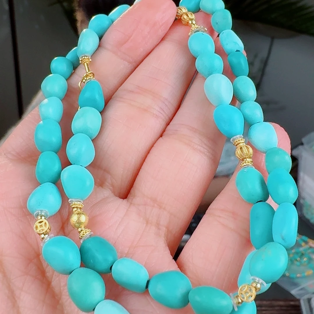 绿松石珠宝奇石18K金镶嵌