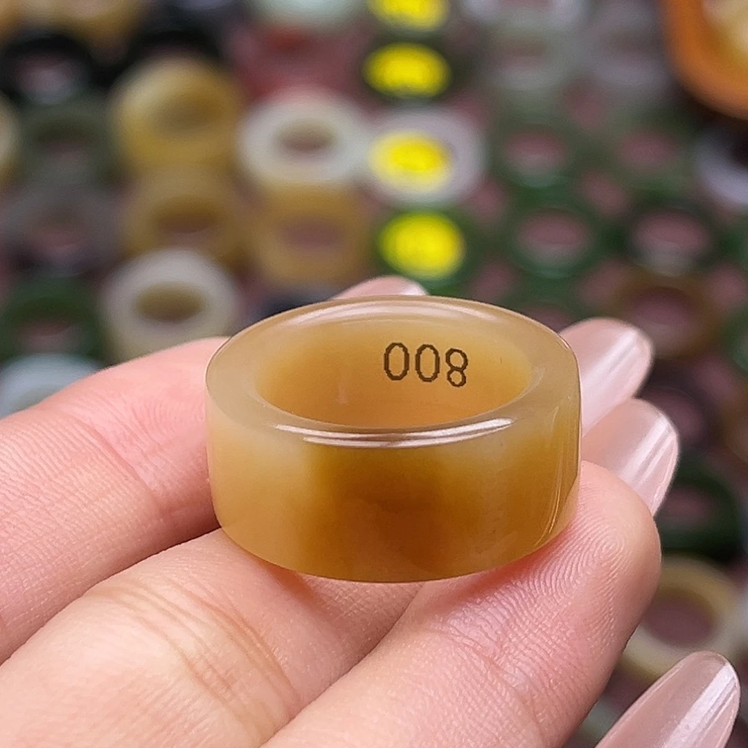 和田玉未镶嵌戒指17.4焦糖布丁