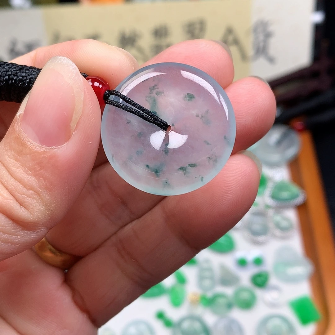 翡翠裸石缅甸天然A货翡翠冰种平安扣