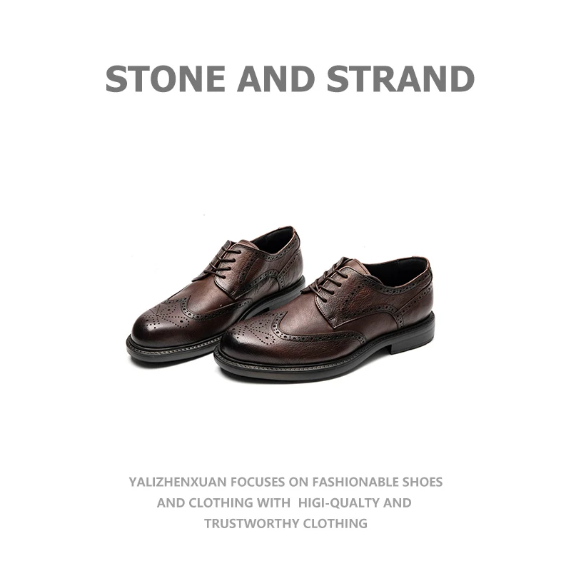 固特异雕花休闲皮鞋正装商务男款手工皮鞋ZX 55203-3/S-1233