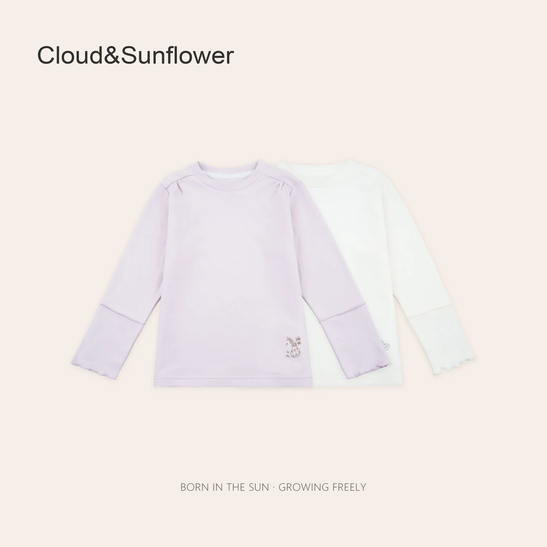 女童春季刺绣小花圆领休闲打底衫660662