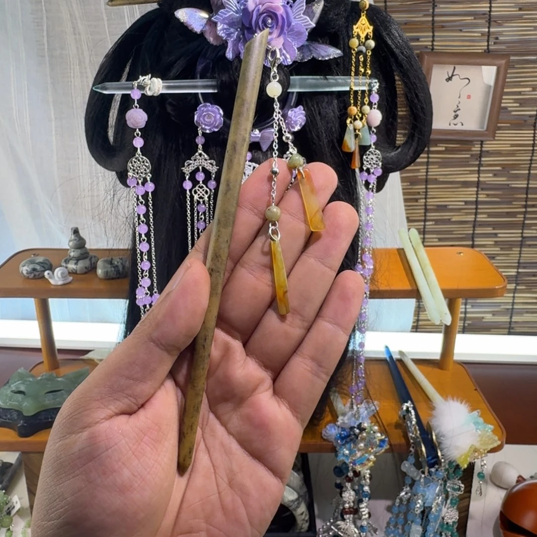 蛇纹石玉合金发饰
