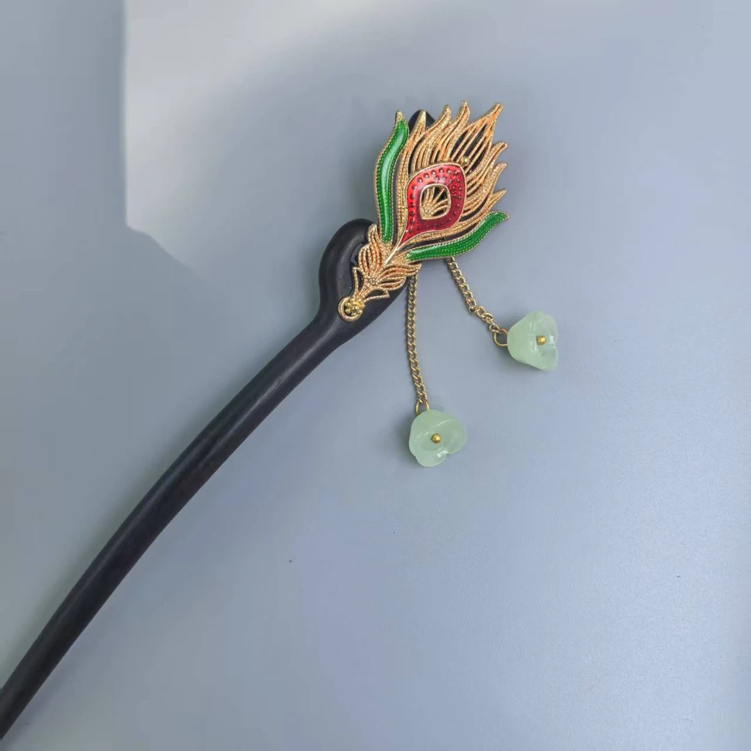 28黑檀木中国风民族风发簪手工百搭国风盘发簪木发簪