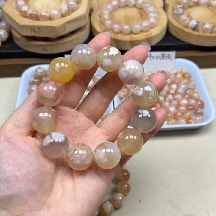 玛瑙/玉髓未镶嵌手链17mm 糖果