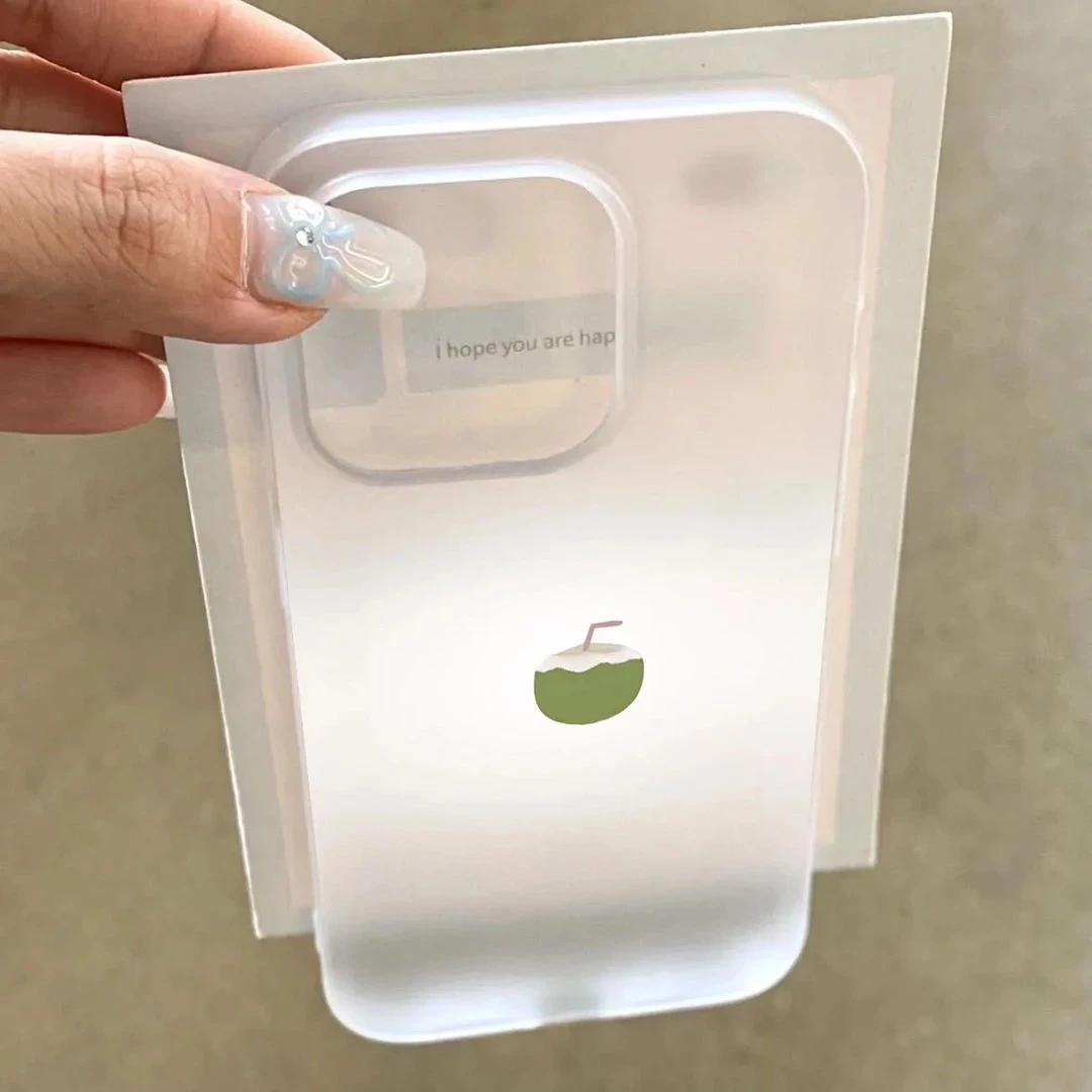 BANCA个性椰白适用iPhone16/15promax手机壳苹果14软胶13磨砂白12