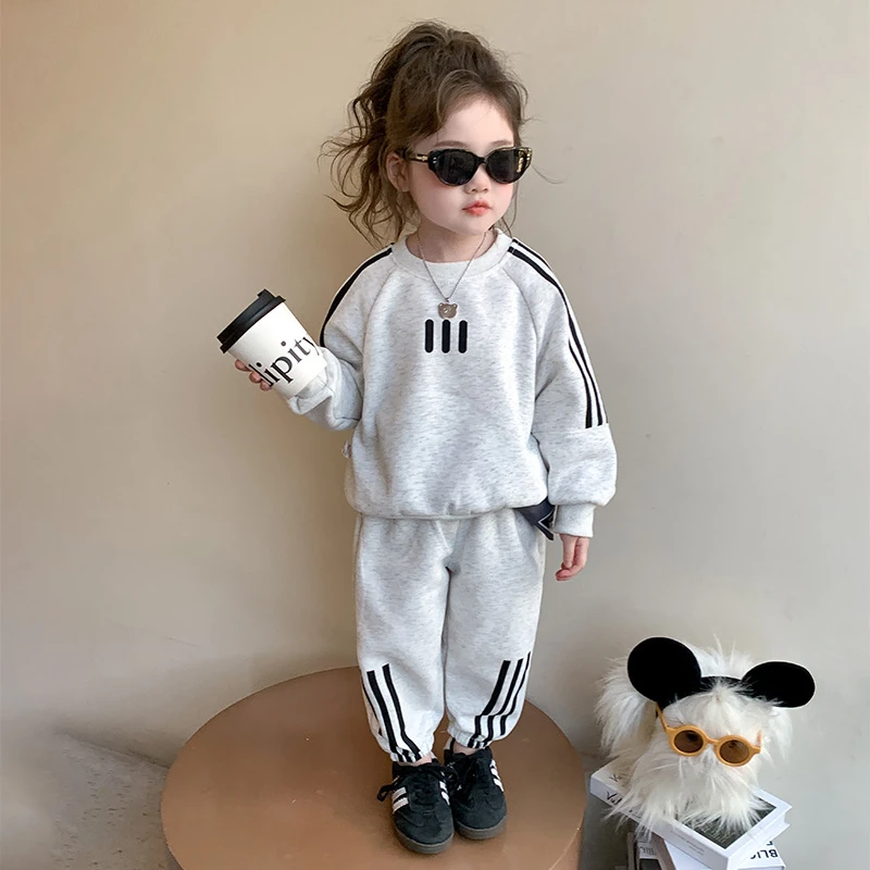 女童运动套装2025新款秋装儿童装洋气时髦女孩宝宝春秋季休闲卫衣