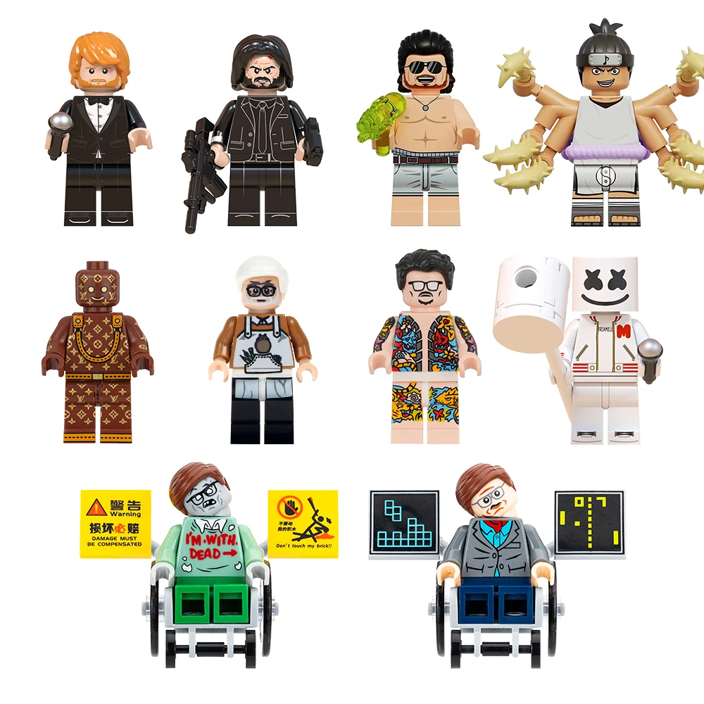World Minifigs中国积木名人系列小梨子宫崎俊拼插积木人仔小玩具