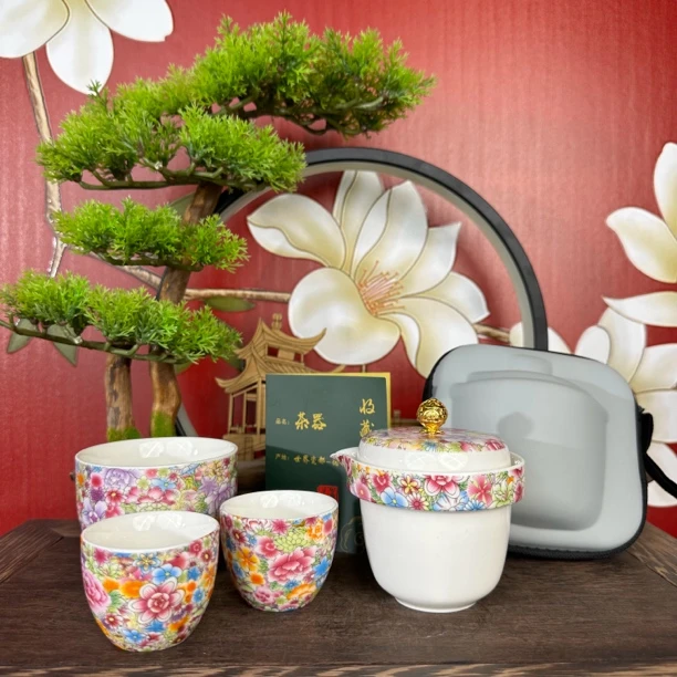 当代 旅行套-万花珐琅（1壶1大杯2小杯）ZH353