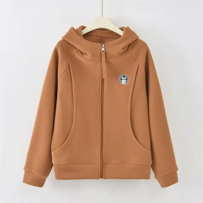 NXH-[纯色保暖]2025秋冬新款时尚插肩百搭连帽短外套K-MF6867