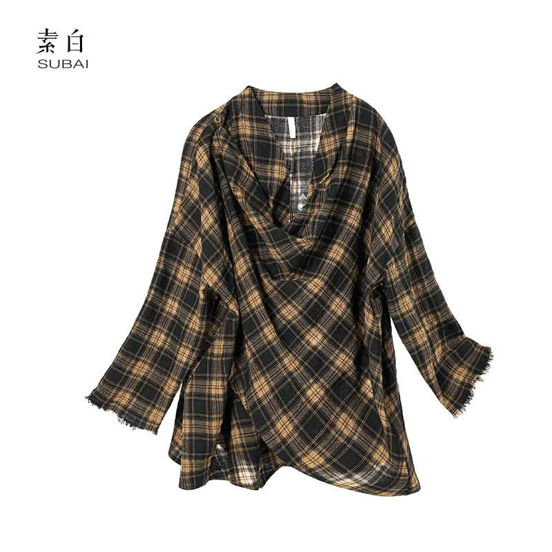 素白格纹【格暖】J01831经典时尚潮流百搭羊毛披风