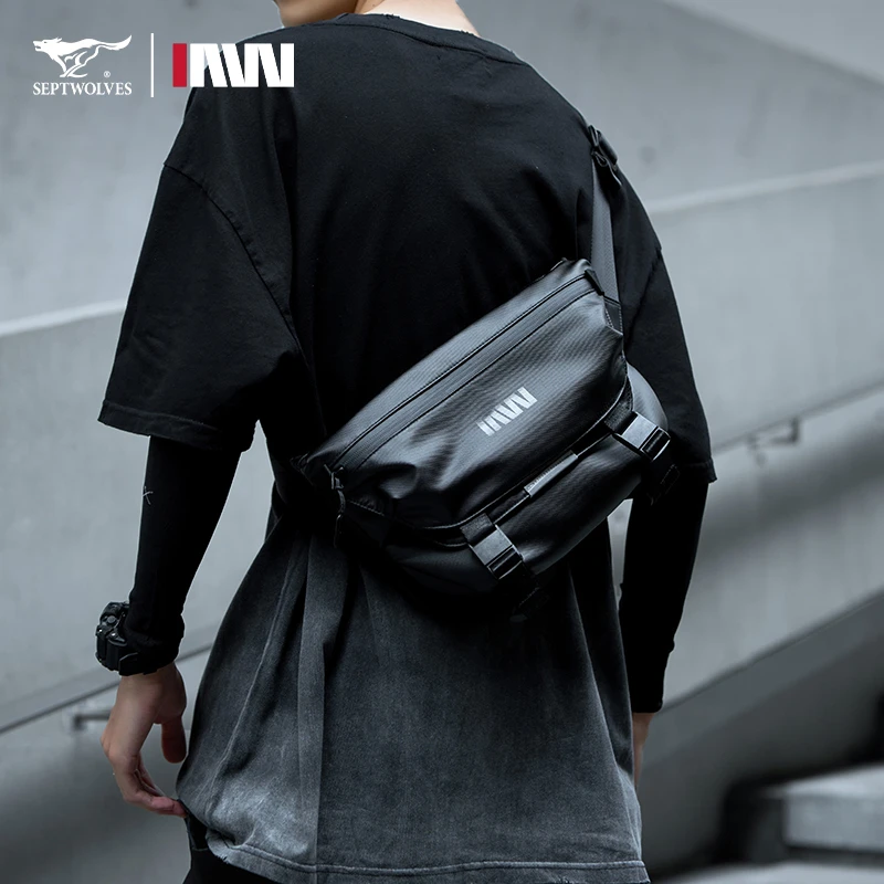 【爆款】七匹狼男士斜挎包大容量单肩机车骑行挎包休闲户外包包男款