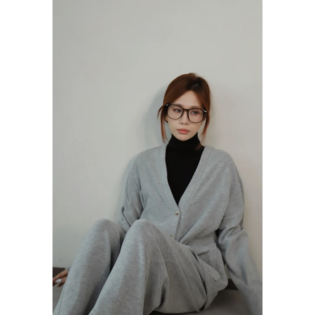 【Montendre】秋冬新款 G 流光风休闲慵懒风显瘦极简外套长裤套装