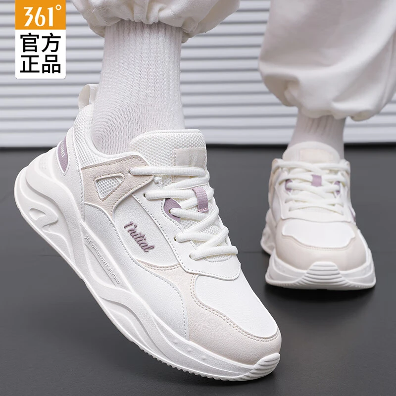 361°女鞋运动鞋冬季休闲鞋跑步鞋软底皮面跑鞋防泼水训练旅游鞋