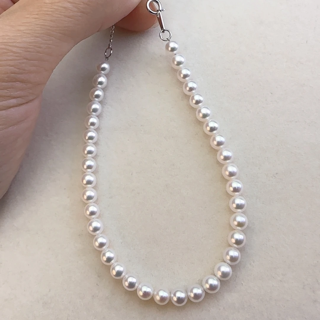 手链淡水珍珠银S925镶嵌