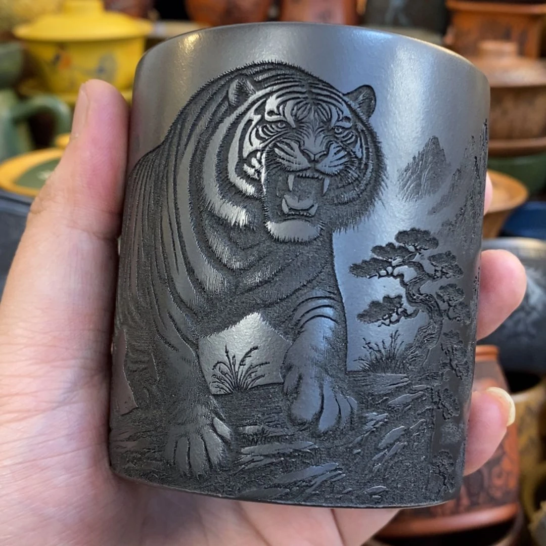 紫砂杯子宜兴全手工紫砂杯