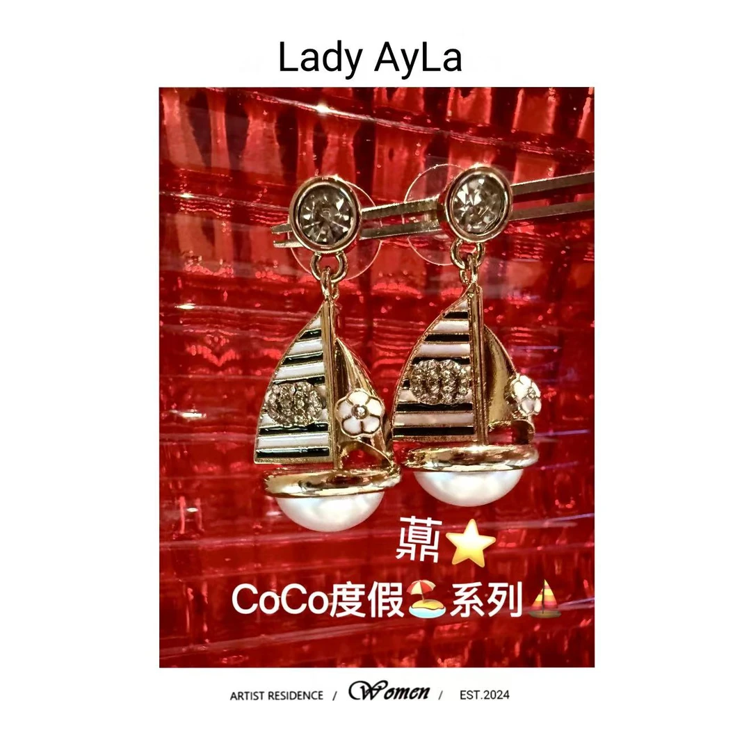 925银合成锆石耳饰 26S C 船 耳钉AL9256