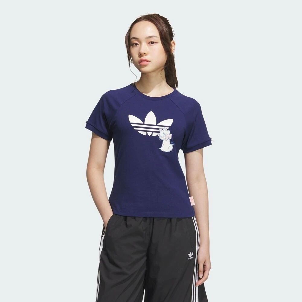 adidas阿迪达斯2025女子W REG TEE针织无领短T恤KC3096