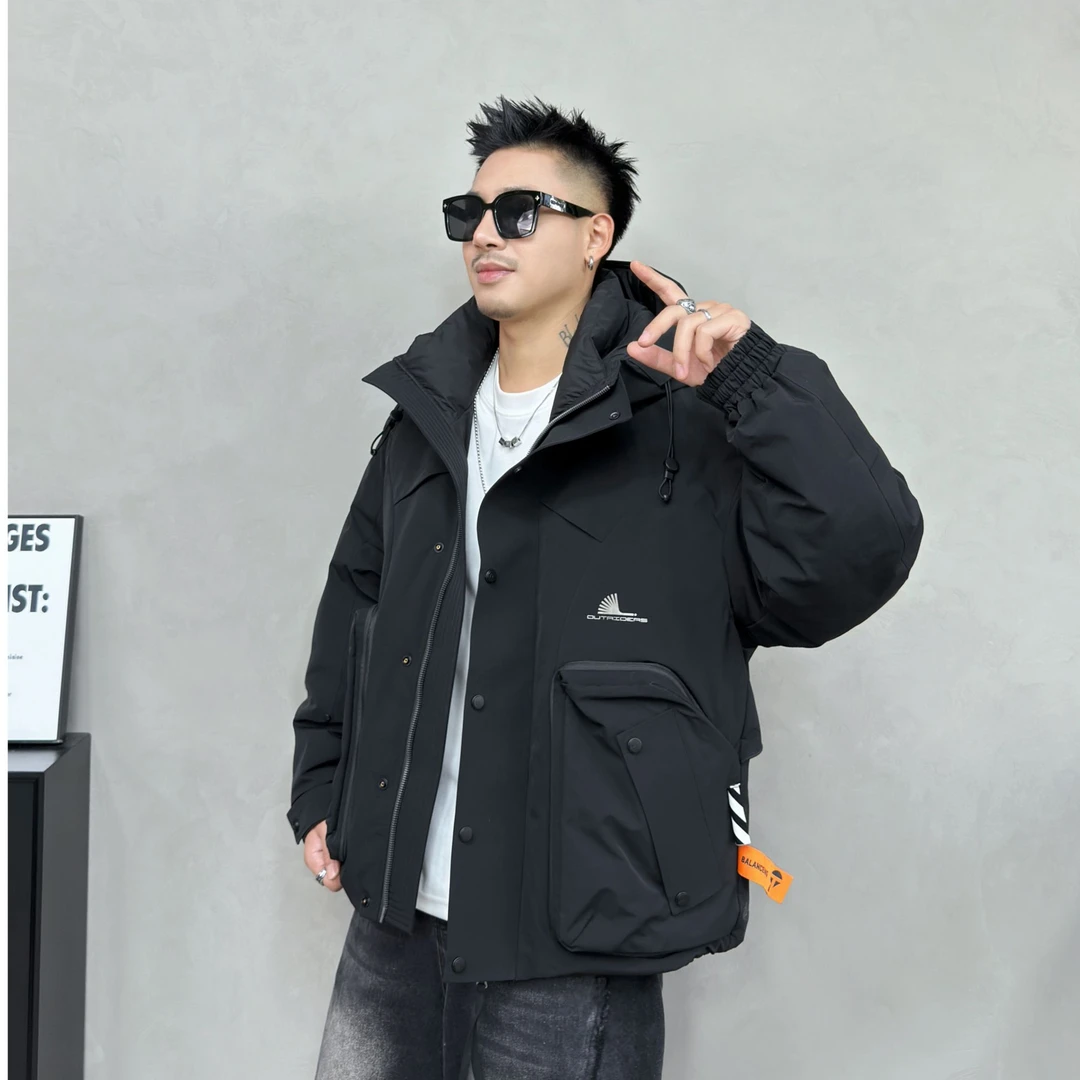 24666男士冬季银杏花纹外套