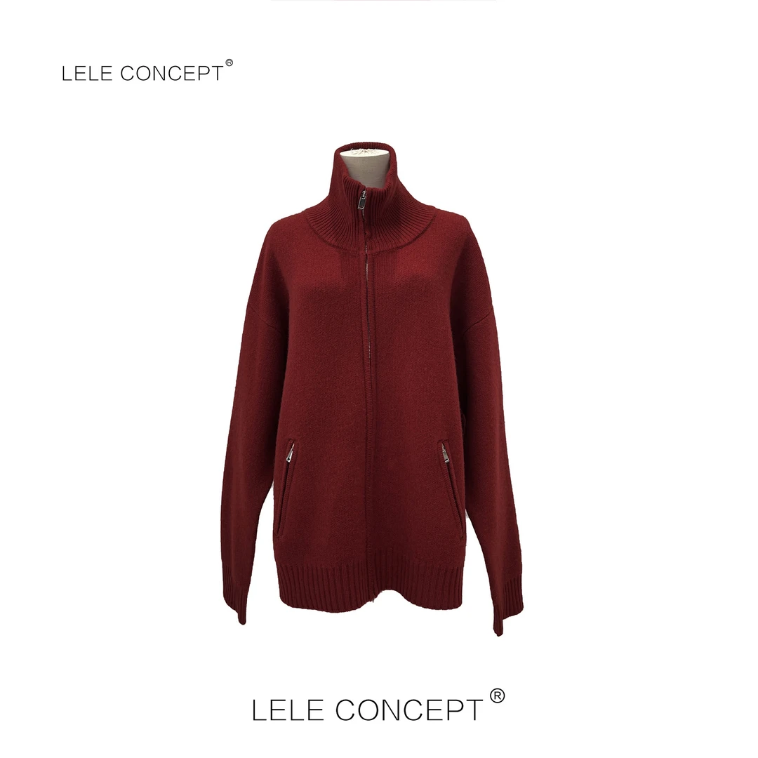 LELE CONCEPT |「夭夭」时尚宽松版拉链毛衣外套Y0472