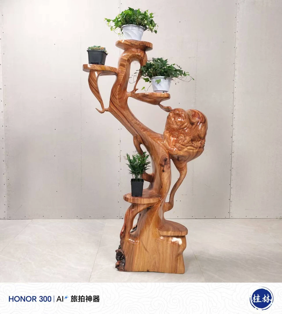 根雕花架天然树根盆景摆件底座花卉奇石多肉院子阳台客厅植物架子