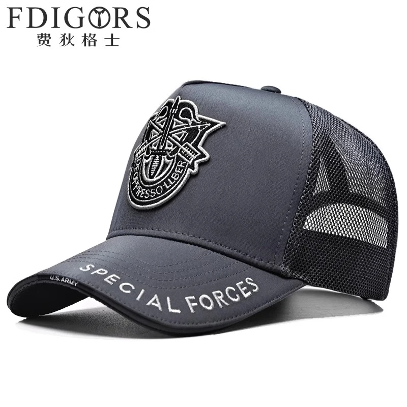FDIGORS帽子男款夏季高顶网眼中老年防晒速干鸭舌帽大头围棒球帽