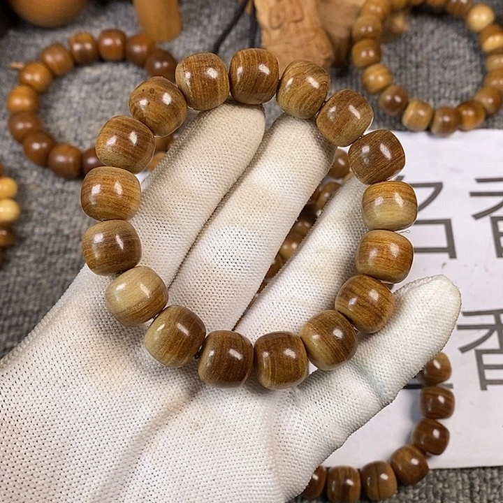 檀香木无事牌老山檀香13/14沉水瑕疵珠