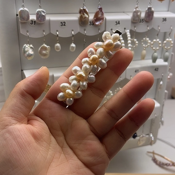 淡水珍珠发夹未镶嵌